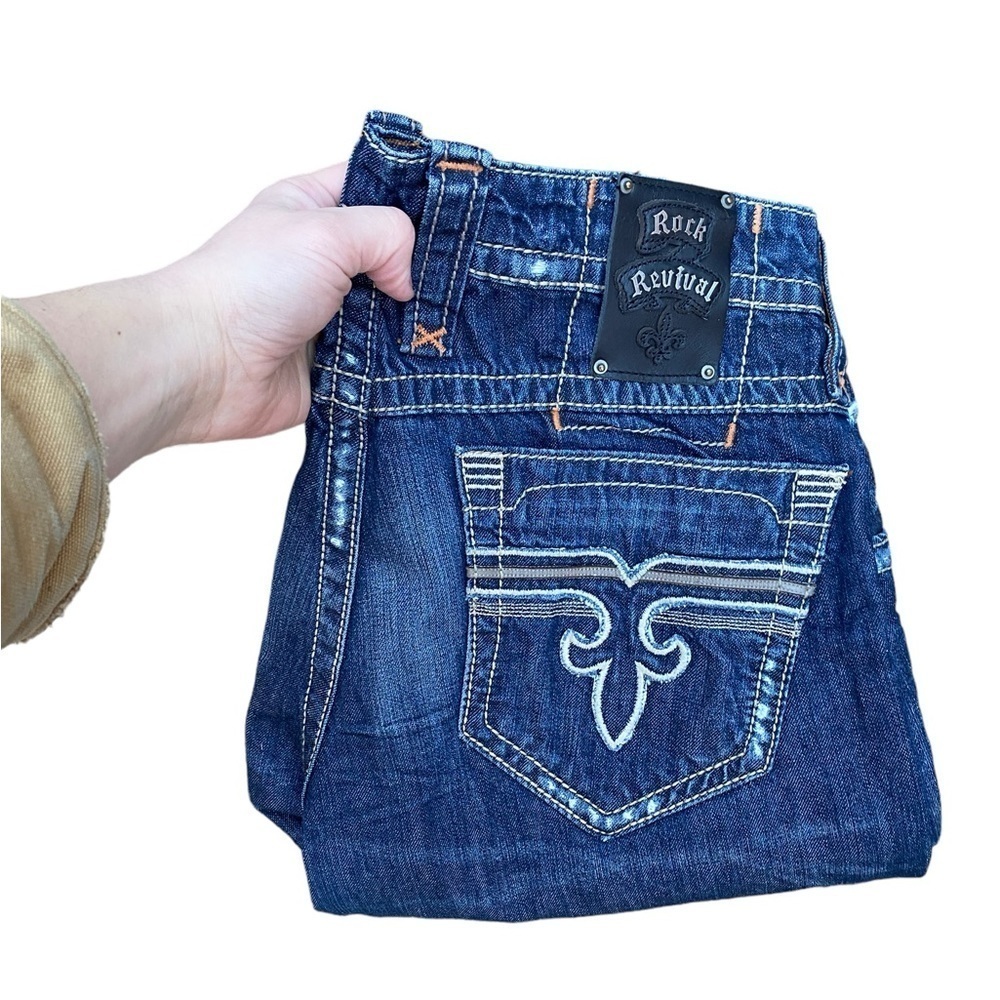 Rock Revival Embroidered Jeans Size 40 JIMI Blue